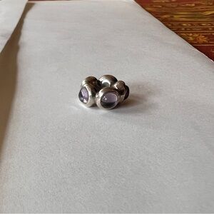 Pandora Retired Sterling Silver Amethyst Cabochon Bead